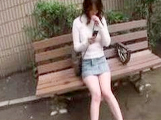 Sexually deprived Mama gets relieved on a bench in Tokyo, Thailand or China.